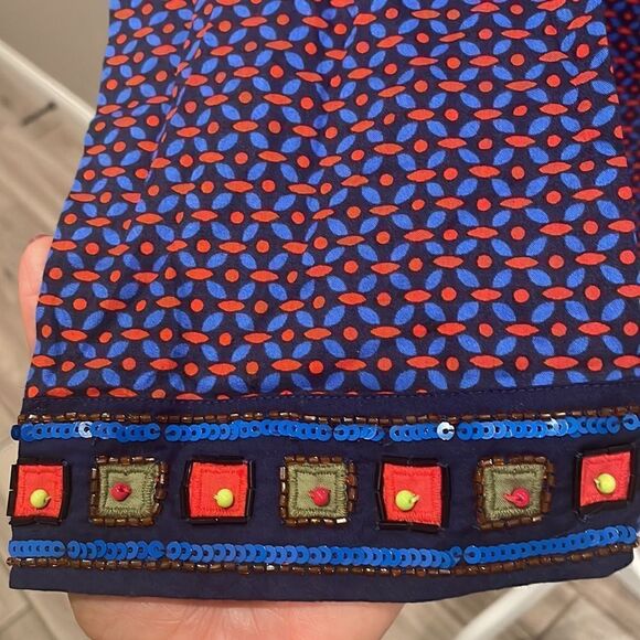 Tory Burch Embroidered Long Sleeve Tunic Blouse - Picture 3 of 7